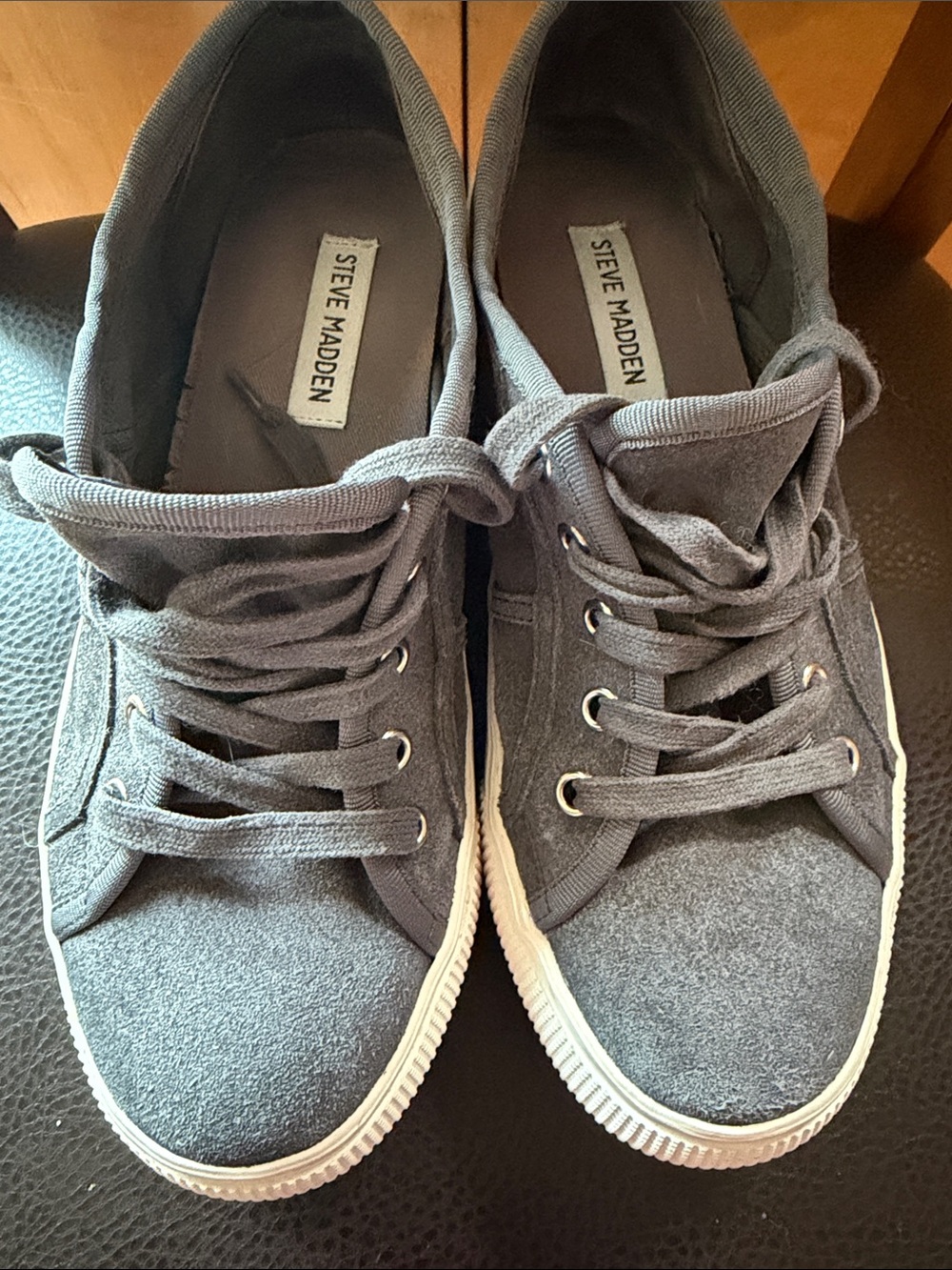 Steve Madden Women’s Gray Canvas Platform Sneakers